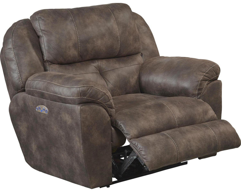 Catnapper Ferrington Power Headrest with Lumbar Power Lay Flat Recliner in Dusk
