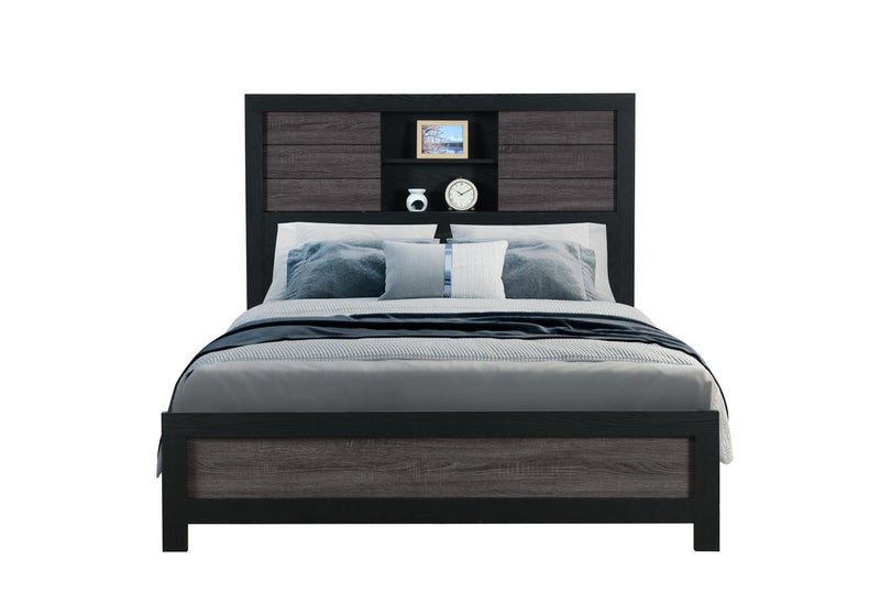 LISBON GREY/BLACK BOOKCASE FULL BED