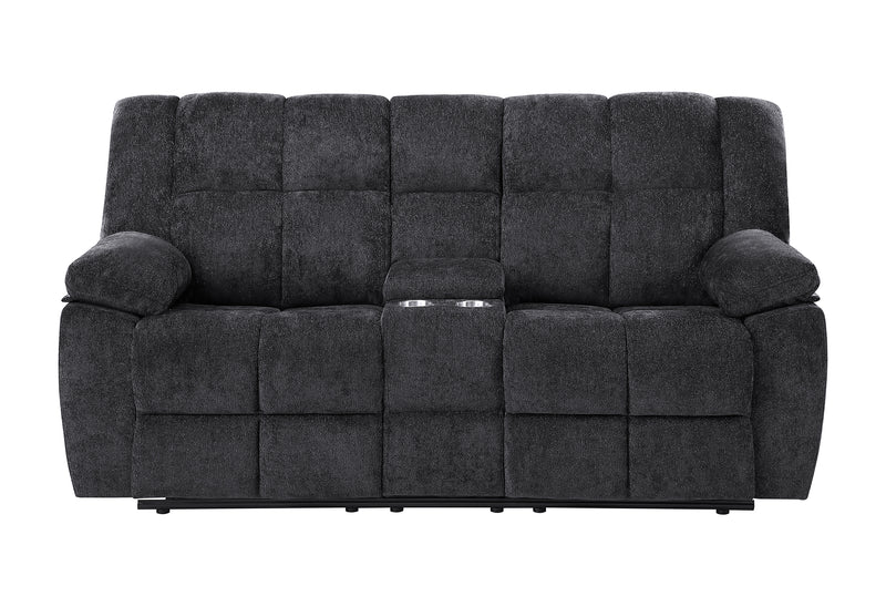 U6000 BLACK CONSOLE RECLINING LOVESEAT