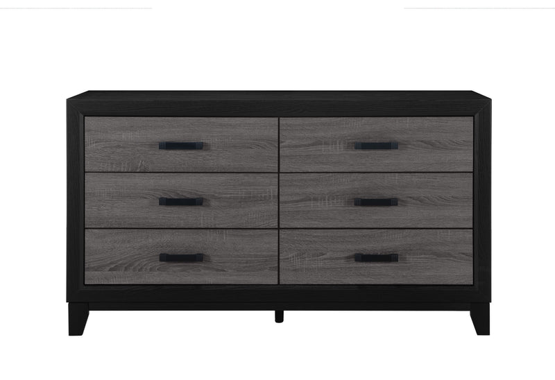 LISBON GREY/BLACK BOOKCASE TWIN BED, DRESSER, MIRROR AND NIGHTSTAND