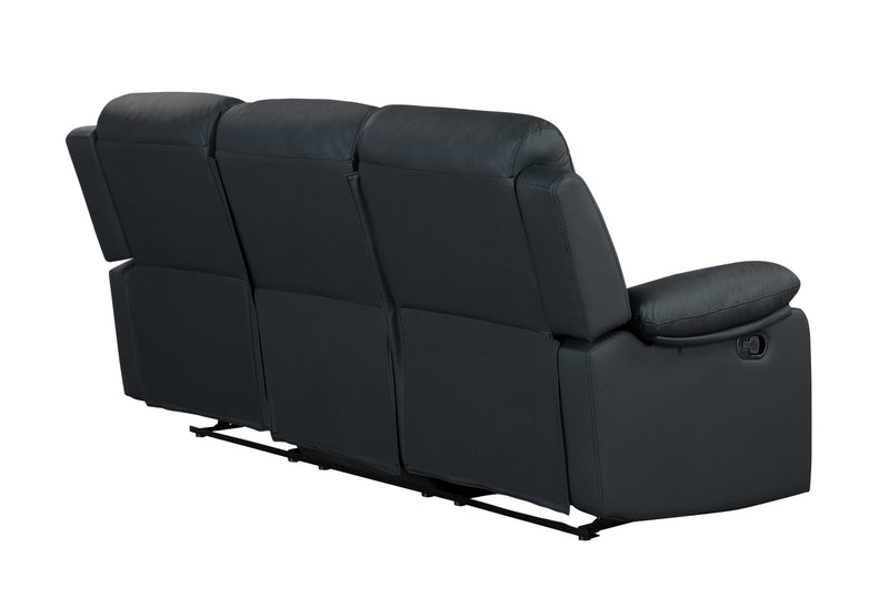 U6026 BLACK PU 72A RECLINING SOFA WITH LED