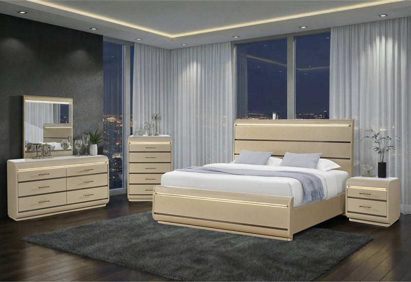 GENESIS GOLD NIGHTSTAND WITH LED