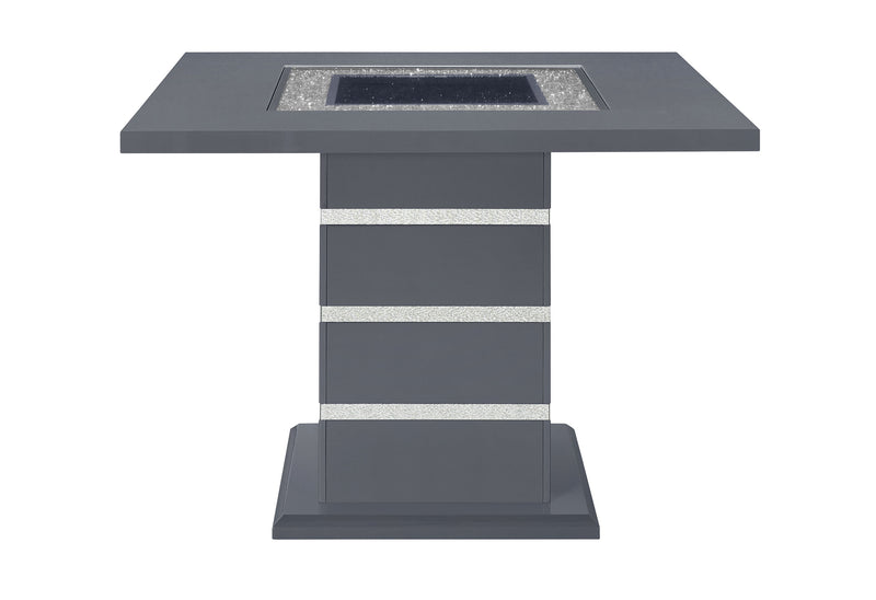 MONACO DARK GREY BAR TABLE AND 6 MONACO DARK GREY BAR STOOLS